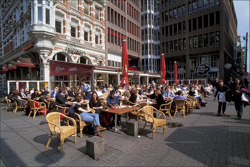 Amsterdam: Sidewalk Cafe Sitting