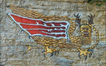 The reproduced painting of the Piasa Bird