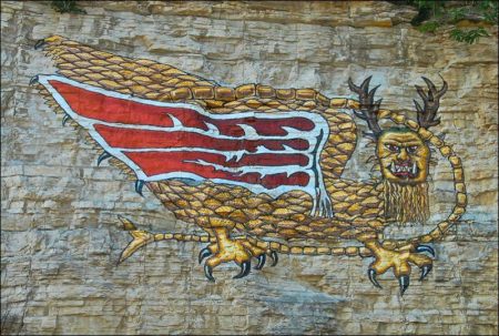 The reproduced painting of the Piasa Bird