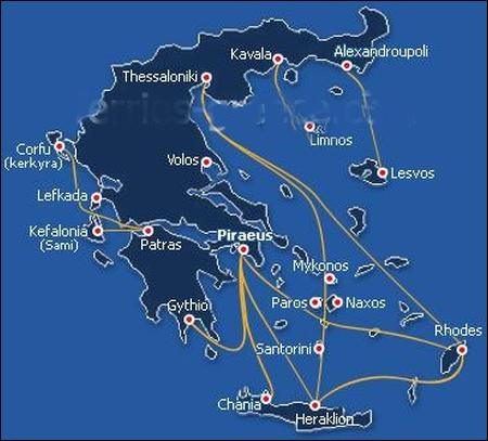 Make your way through the Greek islands by ferry