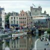 Historical Buildings on Ostend Harbor in Belgium